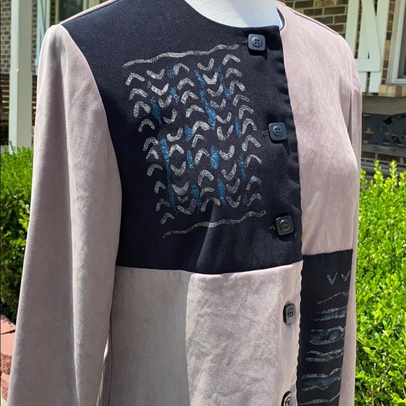 Miss Dorby Black and Brown Patched Blazer - Picture 3 of 5